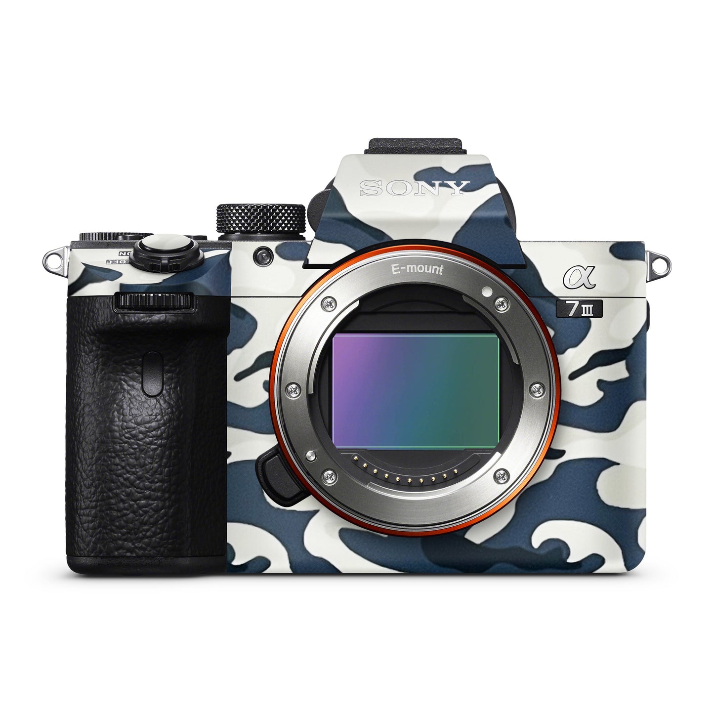 Navy Blue Camouflage Matte Finish Camera Skin