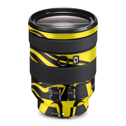 Yellow And Black Abstract Liquid Matte Finish Lens Skin