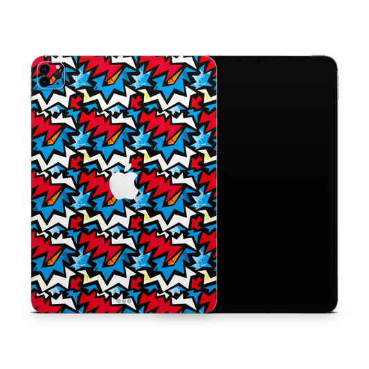 Funky Zig Zag Red And Blue Matte Finish Skin For iPad/Tablet