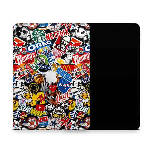 Popular Brands Logo Graffiti Matte Finish Skin For iPad/Tablet