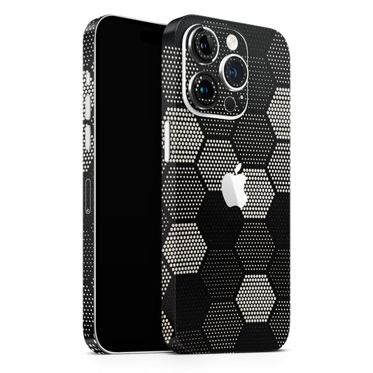 Black & White Dotted Honeycomb Texture 3D Phone Skin - Skinly