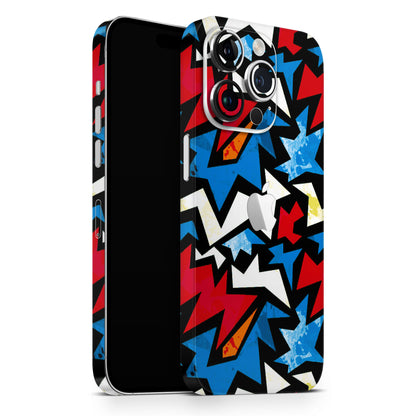 Funky Zig Zag Red And Blue Matte Finish Latest Phone Skin