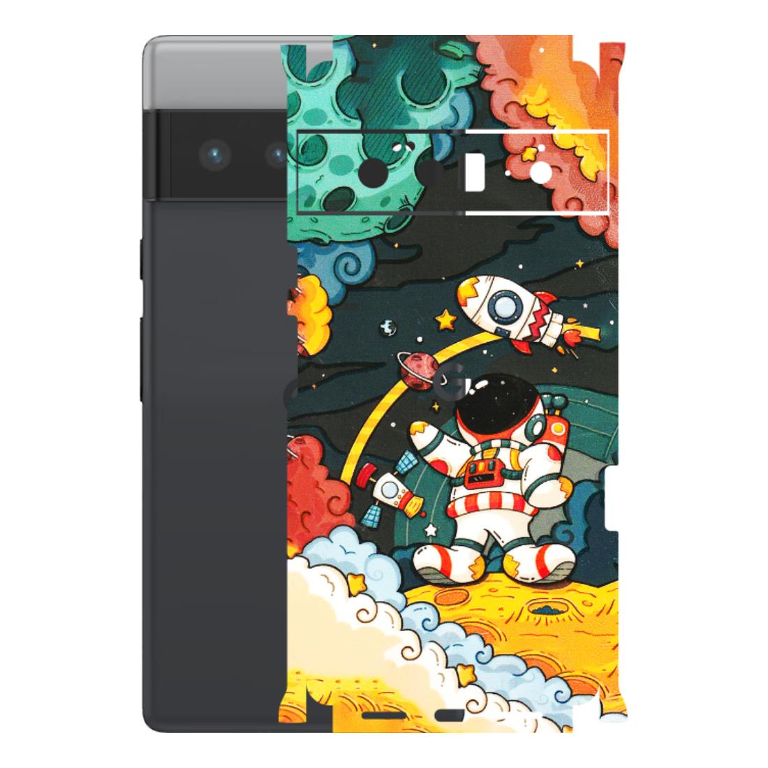 Google Pixel Phone Skins (All Models) - Astronauts & Spaceship - 3D Embossed Finish (L-145) Google Pixel 6 PRO