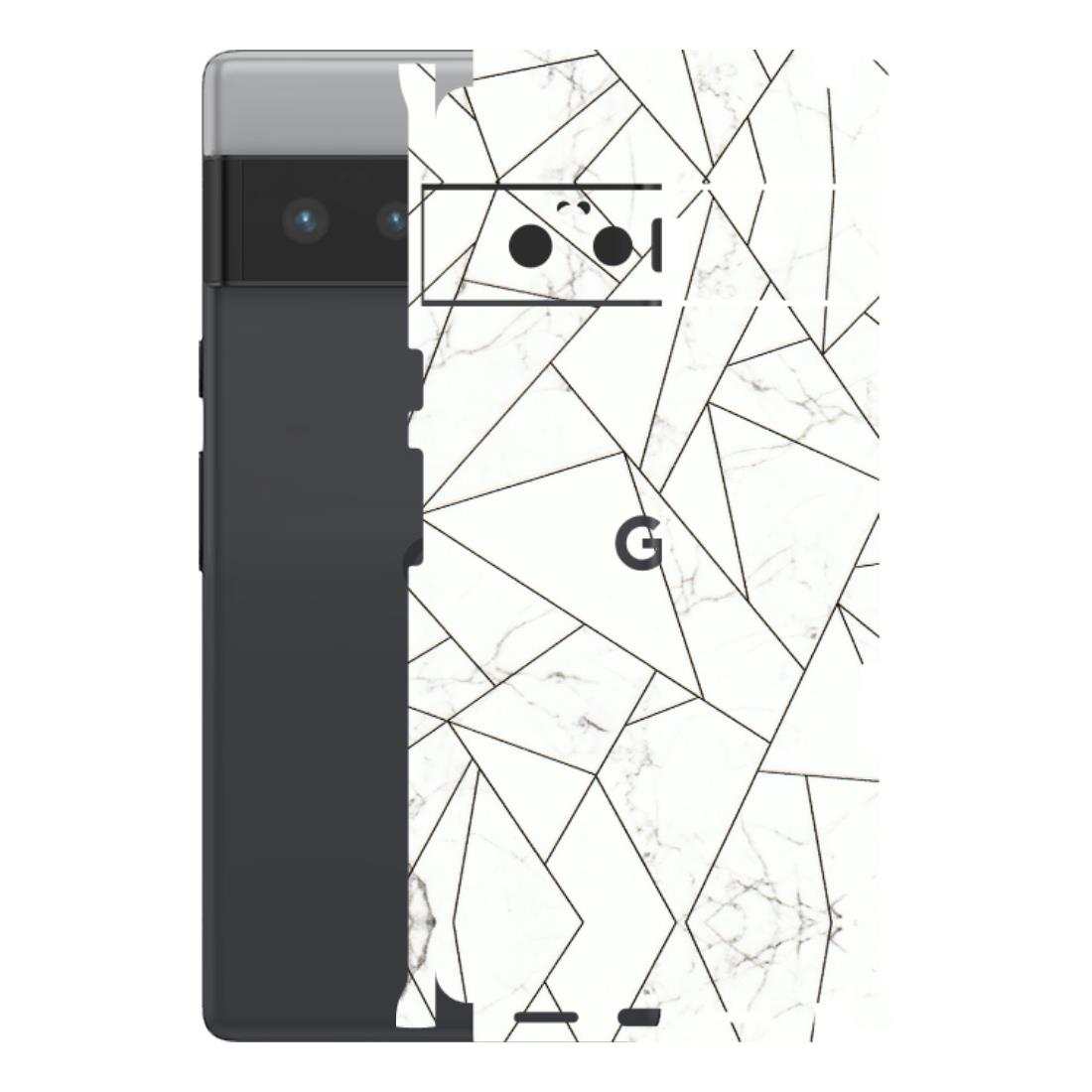 Google Pixel Phone Skins (All Models) - Luxury White Marble Effect - 3D Embossed Finish (L-168) Google Pixel 6 PRO
