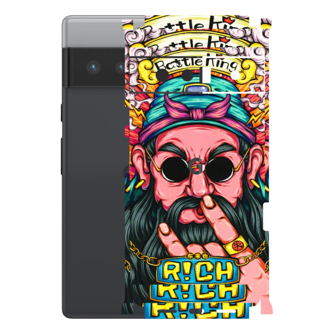 Google Pixel Phone Skins (All Models) - Battle King Dude Face - 3D Embossed Finish (L-178) Google Pixel 6 PRO