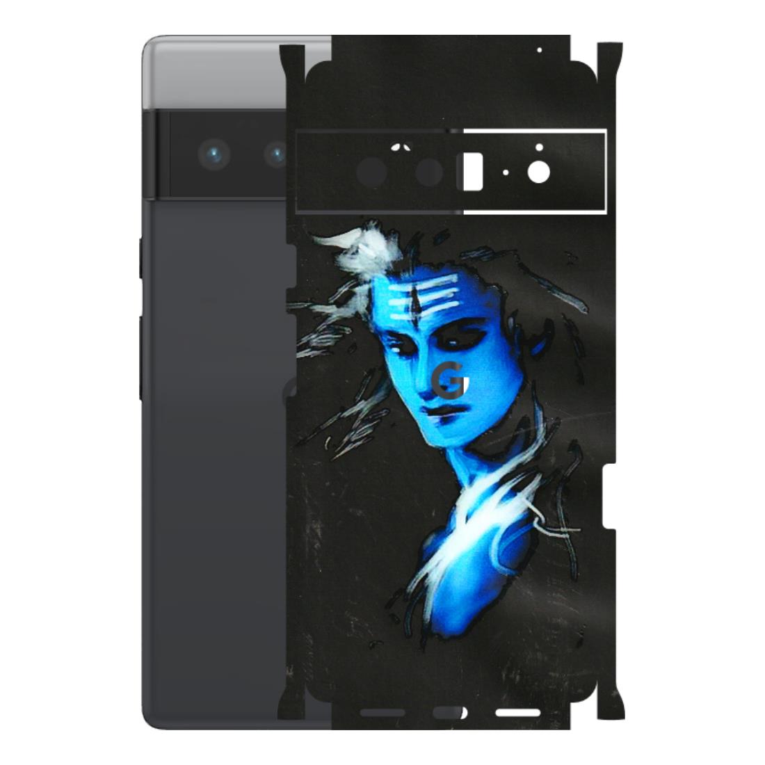 Google Pixel Phone Skins (All Models) - Har Har Mahadev Blue/Black - 3D Embossed Finish (L-185) Google Pixel 6 PRO