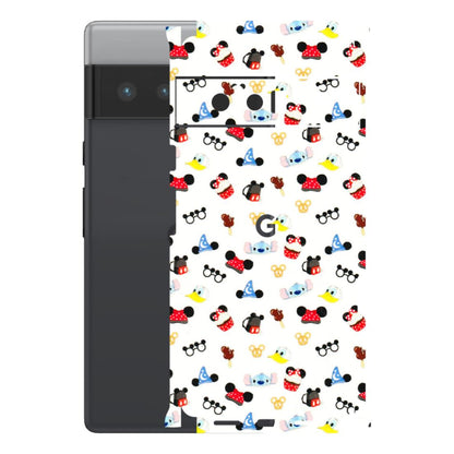 Google Pixel Phone Skins (All Models) - Minnie Mouse & Donald Doodles s - 3D Embossed Finish (L-194) Google Pixel 6 PRO