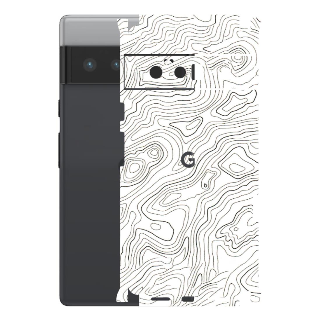 Google Pixel Phone Skins (All Models) - White Black Swirls - 3D Embossed Finish (L-219) Google Pixel 6 PRO