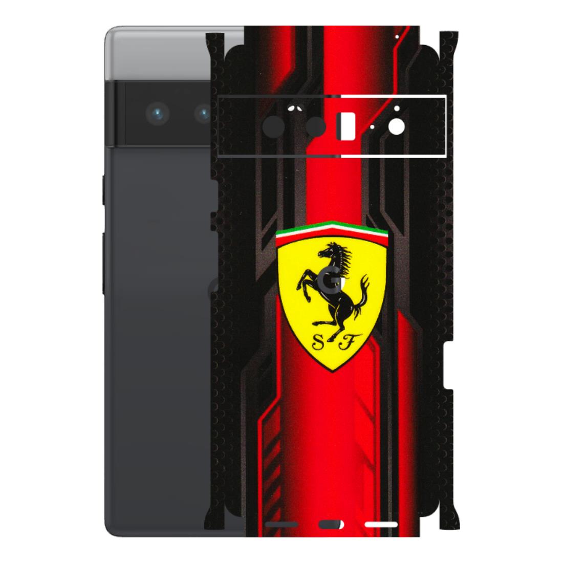Google Pixel Phone Skins (All Models) - Black Ferrari Logo - 3D Embossed Finish (L-253) Google Pixel 6 PRO