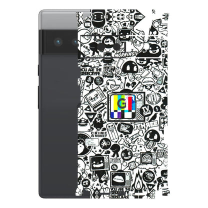 Google Pixel Phone Skins (All Models) - Doodles Positive Art - 3D Embossed Finish (L-263) Google Pixel 6 PRO