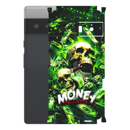 Google Pixel Phone Skins (All Models) - Skull Money - 3D Embossed Finish (L-303) Google Pixel 6 PRO