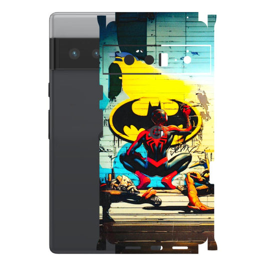 Google Pixel Phone Skins (All Models) - New Spiderman Bat Logo - 3D Embossed Finish (L-309) Google Pixel 6 PRO