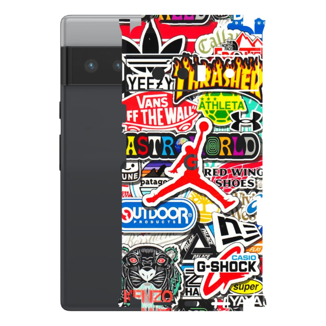 Google Pixel Phone Skins (All Models) - Multi Brands Sticker Graffiti - 3D Embossed Finish (L-37) Google Pixel 6 PRO