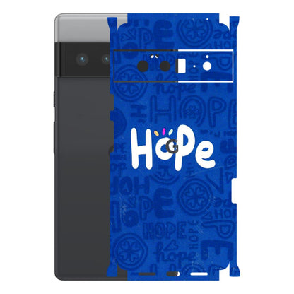 Google Pixel Phone Skins (All Models) - Hope Doodles Blue - 3D Embossed Finish (L-43) Google Pixel 6 PRO