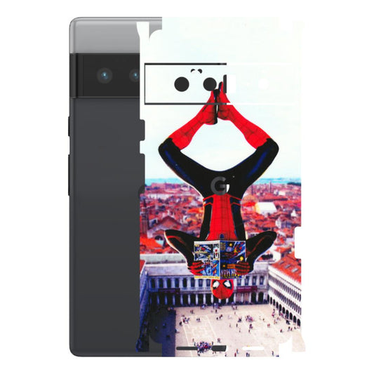 Google Pixel Phone Skins (All Models) - Spiderman Hanging - 3D Embossed Finish (L-53) Google Pixel 6 PRO