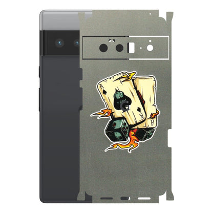 Google Pixel Phone Skins (All Models) - Grey Cards Of Ace - 3D Embossed Finish (L-77) Google Pixel 6 PRO