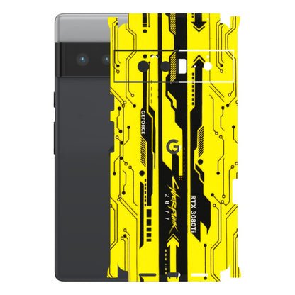 Google Pixel Phone Skins (All Models) - Yellow Cyberpunk - 3D Embossed Finish (L-93) Google Pixel 6 PRO