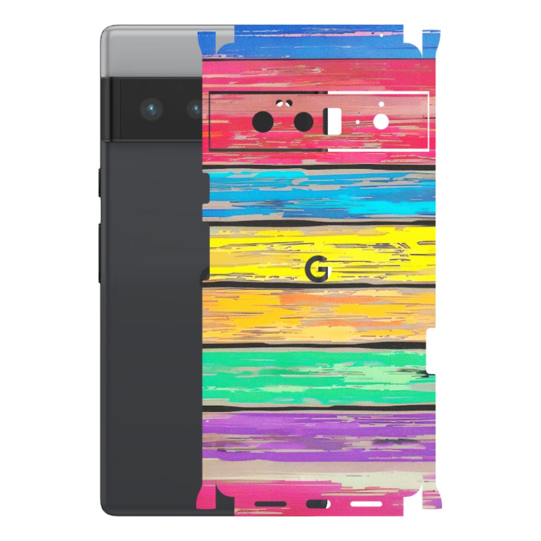 Google Pixel Phone Skins (All Models) - Multi Colour Wooden Wall - Matte Finish (M-96) Google Pixel 6 PRO