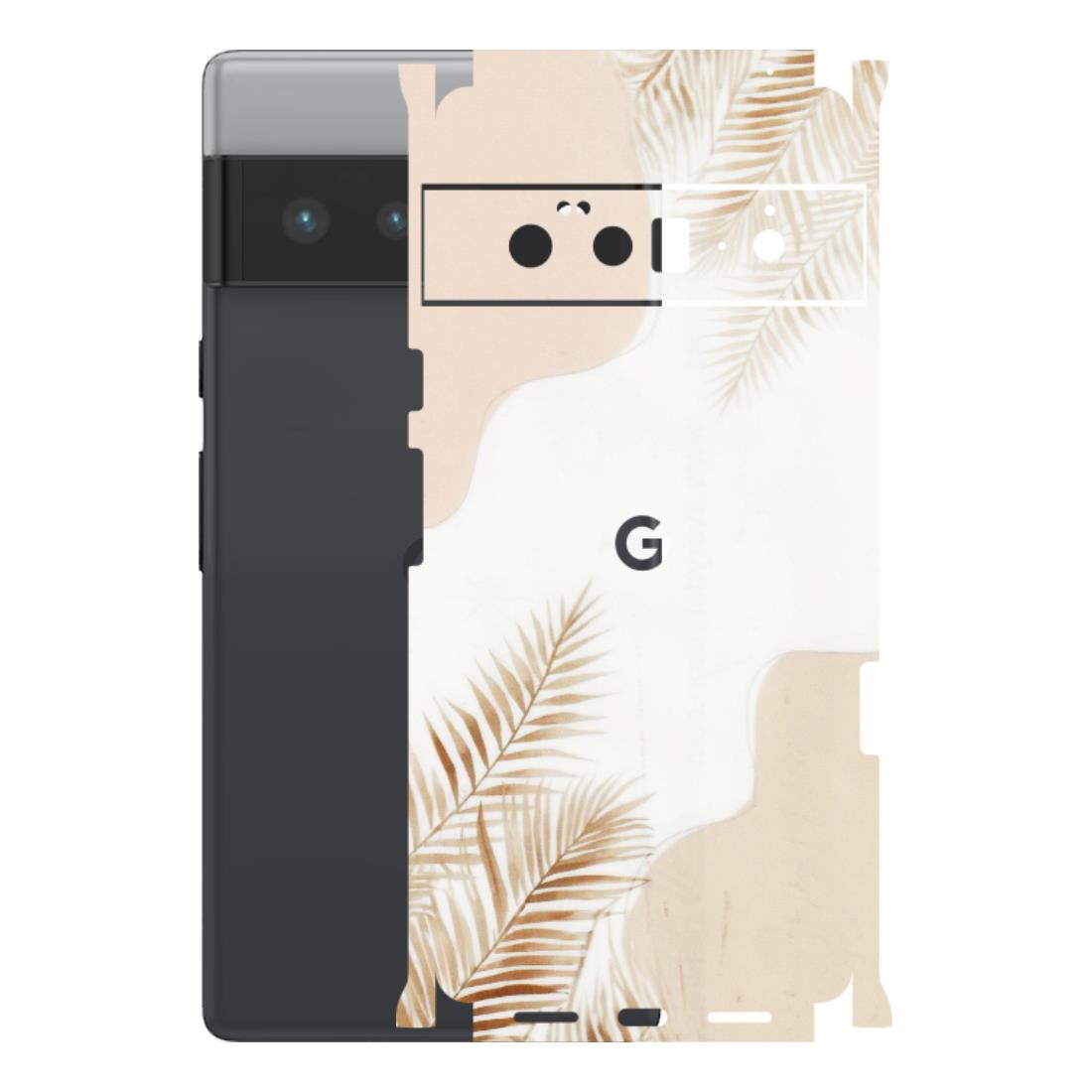 Google Pixel Phone Skins (All Models) - Gold Petals Abstract - Transparent Finish (T-08) Google Pixel 6 PRO