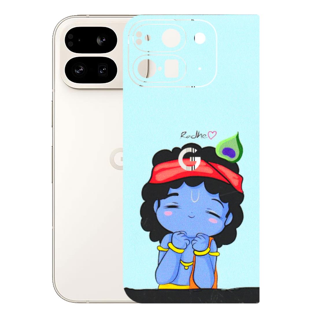 Google Pixel Phone Skins (All Models) - Radhe Radhe Cute Toon - 3D Embossed Finish (L-05) Google Pixel 9 PRO FOLD