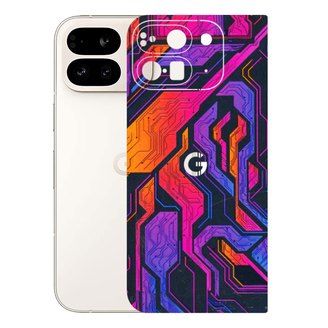 Google Pixel Phone Skins (All Models) - Tech Circuits Futuristic - 3D Embossed Finish (L-07) Google Pixel 9 PRO FOLD