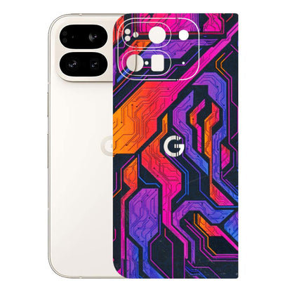 Google Pixel Phone Skins (All Models) - Tech Circuits Futuristic - 3D Embossed Finish (L-07) Google Pixel 9 PRO FOLD