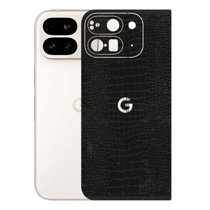 Google Pixel Phone Skins (All Models) - Snake Leather Black - 3D Embossed Finish (L-107) Google Pixel 9 PRO FOLD