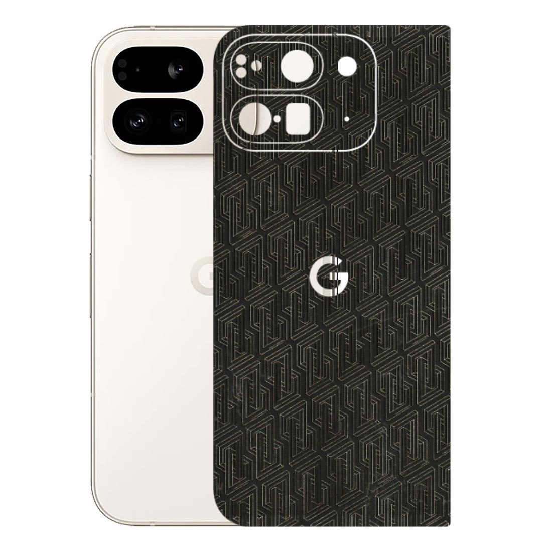 Google Pixel Phone Skins (All Models) - Black Abstract Pattern - 3D Embossed Finish (L-117) Google Pixel 9 PRO FOLD