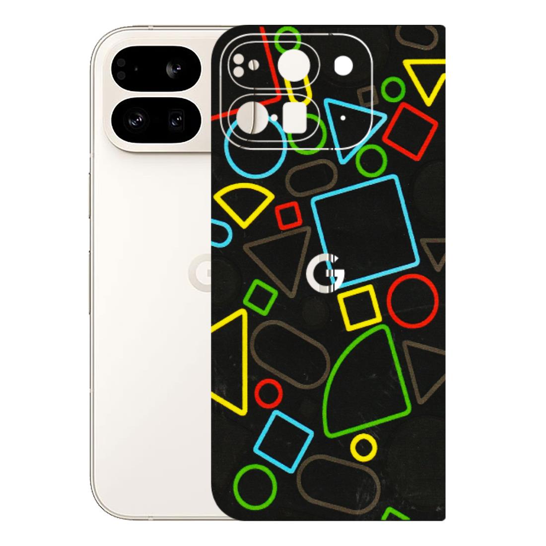 Google Pixel Phone Skins (All Models) - Black Shapes - 3D Embossed Finish (L-131) Google Pixel 9 PRO FOLD