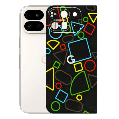 Google Pixel Phone Skins (All Models) - Black Shapes - 3D Embossed Finish (L-131) Google Pixel 9 PRO FOLD