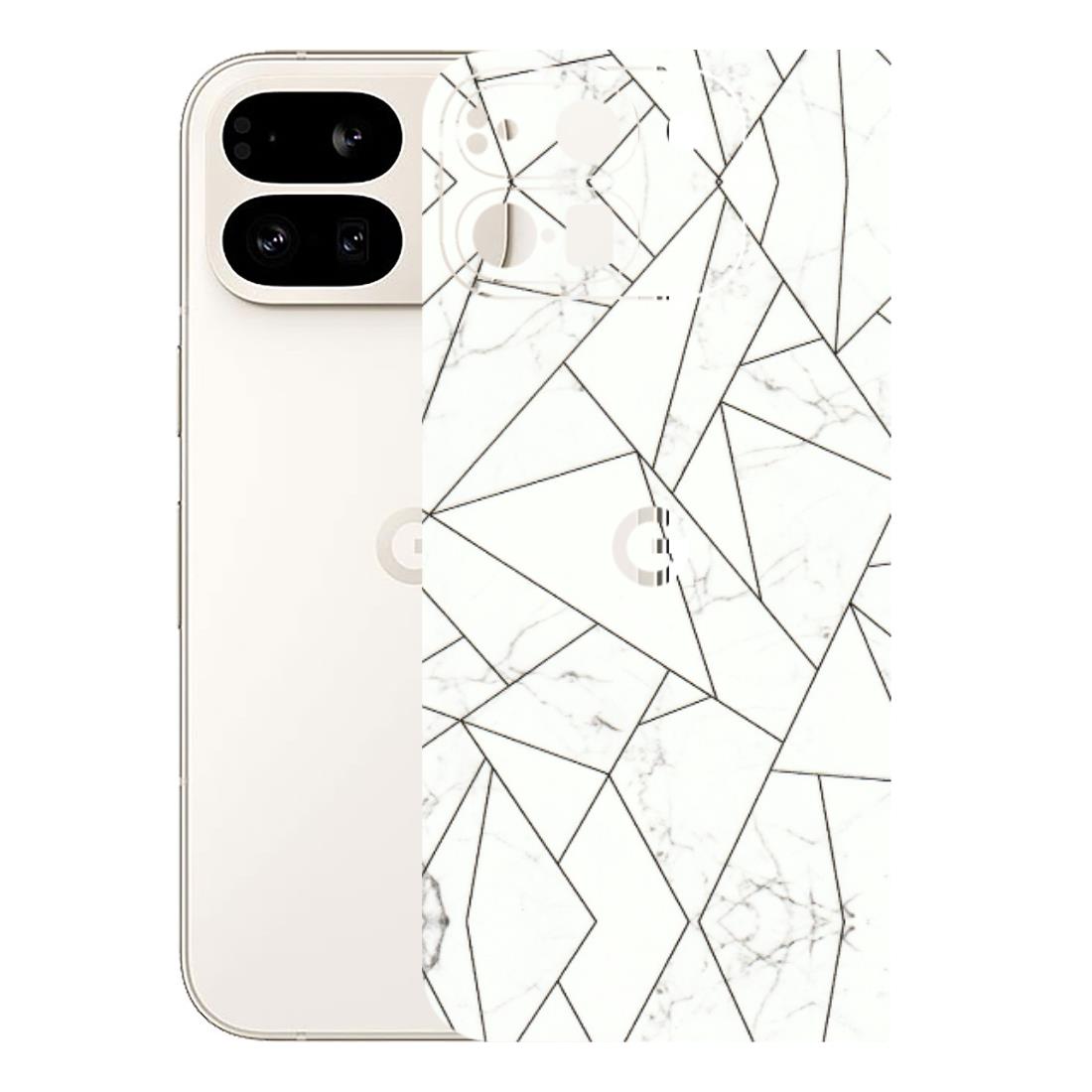 Google Pixel Phone Skins (All Models) - Luxury White Marble Effect - 3D Embossed Finish (L-168) Google Pixel 9 PRO FOLD