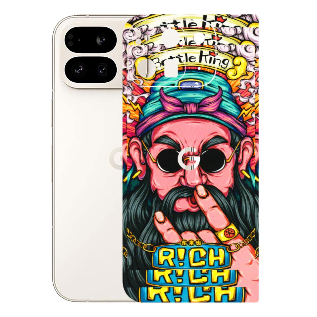 Google Pixel Phone Skins (All Models) - Battle King Dude Face - 3D Embossed Finish (L-178) Google Pixel 9 PRO FOLD