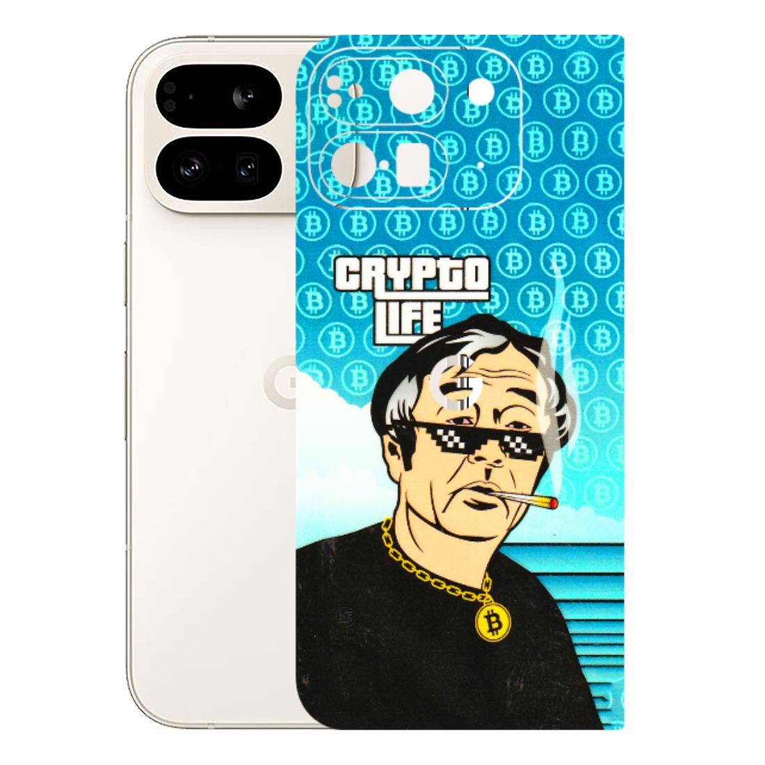 Google Pixel Phone Skins (All Models) - Crypto Thug Life - 3D Embossed Finish (L-179) Google Pixel 9 PRO FOLD