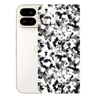 Google Pixel Phone Skins (All Models) - White Black Camouflage - 3D Embossed Finish (L-18) Google Pixel 9 PRO FOLD