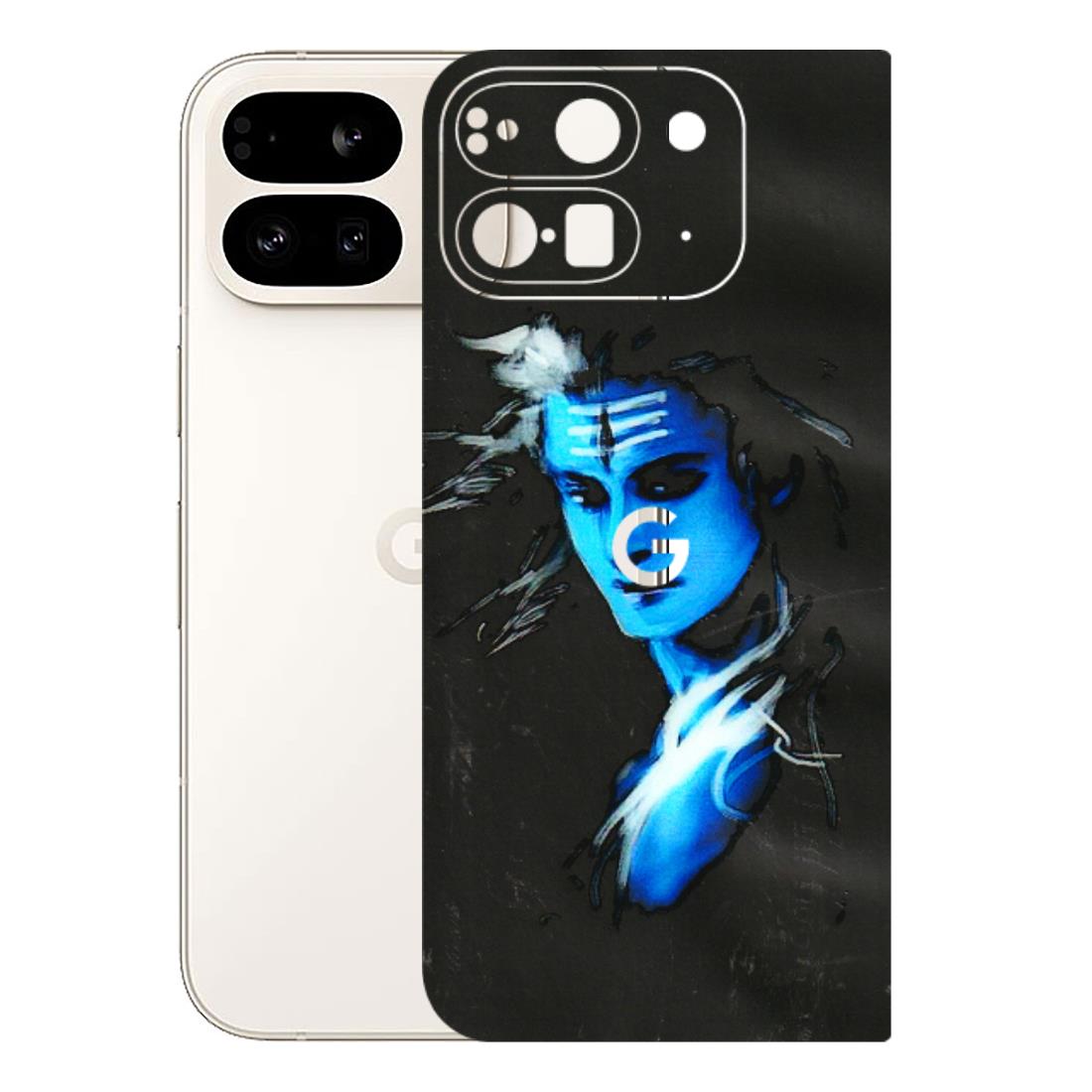 Google Pixel Phone Skins (All Models) - Har Har Mahadev Blue/Black - 3D Embossed Finish (L-185) Google Pixel 9 PRO FOLD