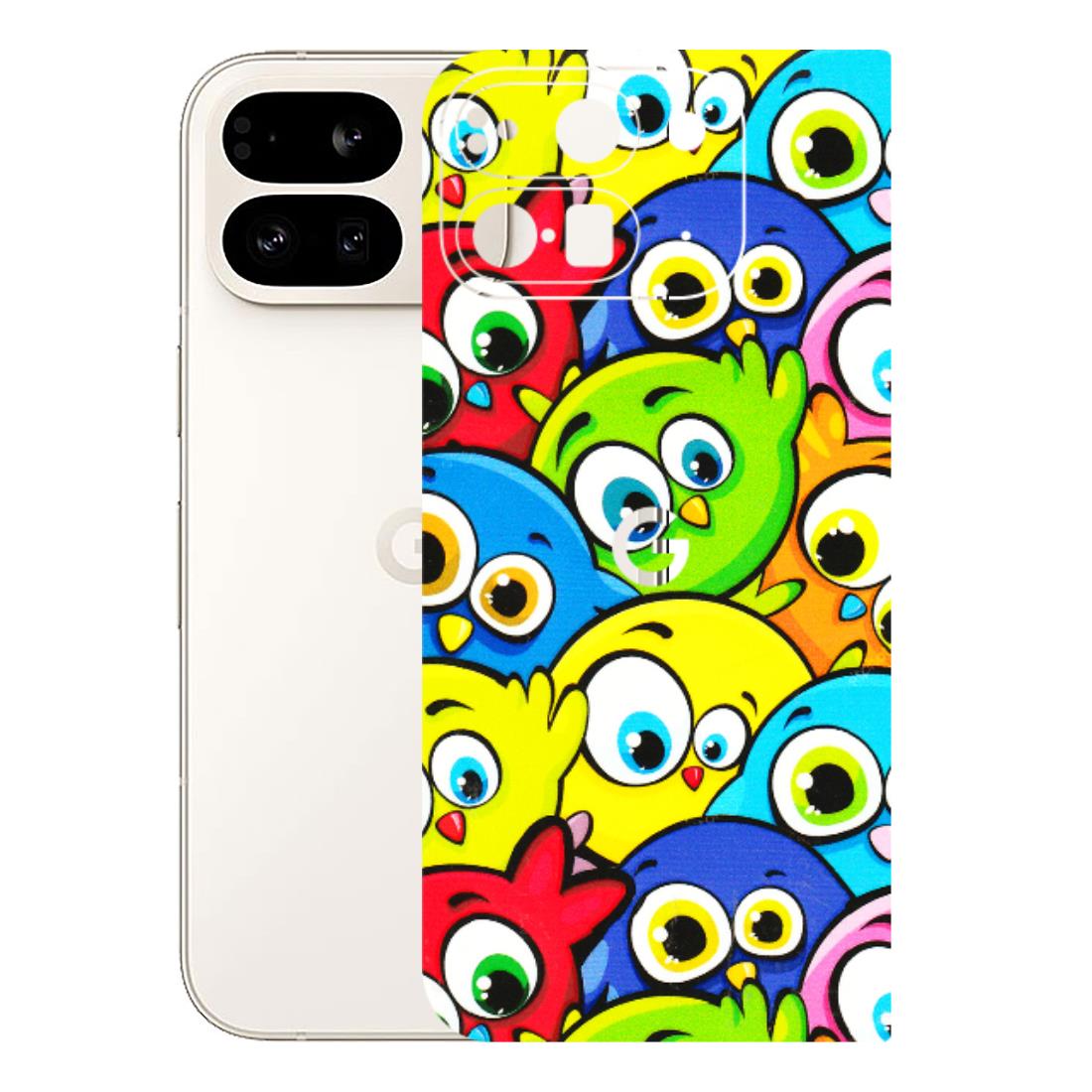 Google Pixel Phone Skins (All Models) - Cute Fluffy Birds - 3D Embossed Finish (L-213) Google Pixel 9 PRO FOLD