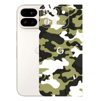 Google Pixel Phone Skins (All Models) - Camouflages White And Green - 3D Embossed Finish (L-243) Google Pixel 9 PRO FOLD