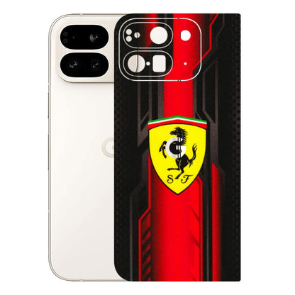Google Pixel Phone Skins (All Models) - Black Ferrari Logo - 3D Embossed Finish (L-253) Google Pixel 9 PRO FOLD