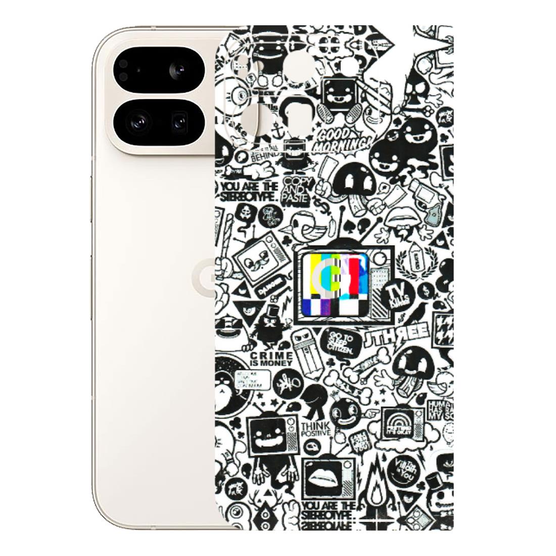 Google Pixel Phone Skins (All Models) - Doodles Positive Art - 3D Embossed Finish (L-263) Google Pixel 9 PRO FOLD
