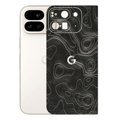 Google Pixel Phone Skins (All Models) - Abstract White Line Map - 3D Embossed Finish (L-269) Google Pixel 9 PRO FOLD