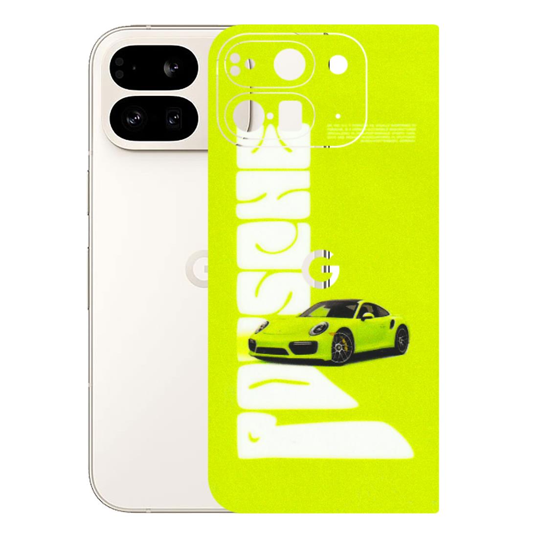 Google Pixel Phone Skins (All Models) - Lime Green Porche - 3D Embossed Finish (L-30) Google Pixel 9 PRO FOLD