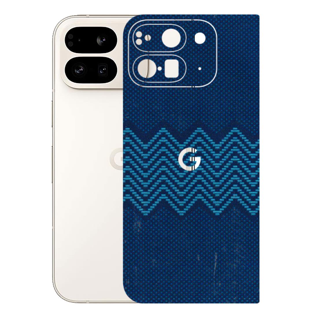 Google Pixel Phone Skins (All Models) - Blue Sober Waves - 3D Embossed Finish (L-306) Google Pixel 9 PRO FOLD