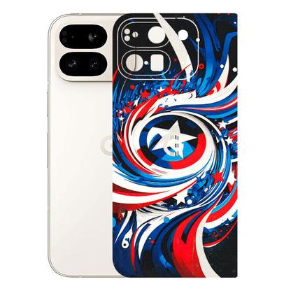 Google Pixel Phone Skins (All Models) - Captain America Logo - 3D Embossed Finish (L-307) Google Pixel 9 PRO FOLD