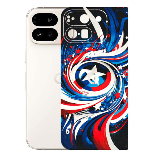 Google Pixel Phone Skins (All Models) - Captain America Logo - 3D Embossed Finish (L-307) Google Pixel 9 PRO FOLD