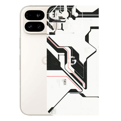 Google Pixel Phone Skins (All Models) - White Techy Logo - 3D Embossed Finish (L-312) Google Pixel 9 PRO FOLD