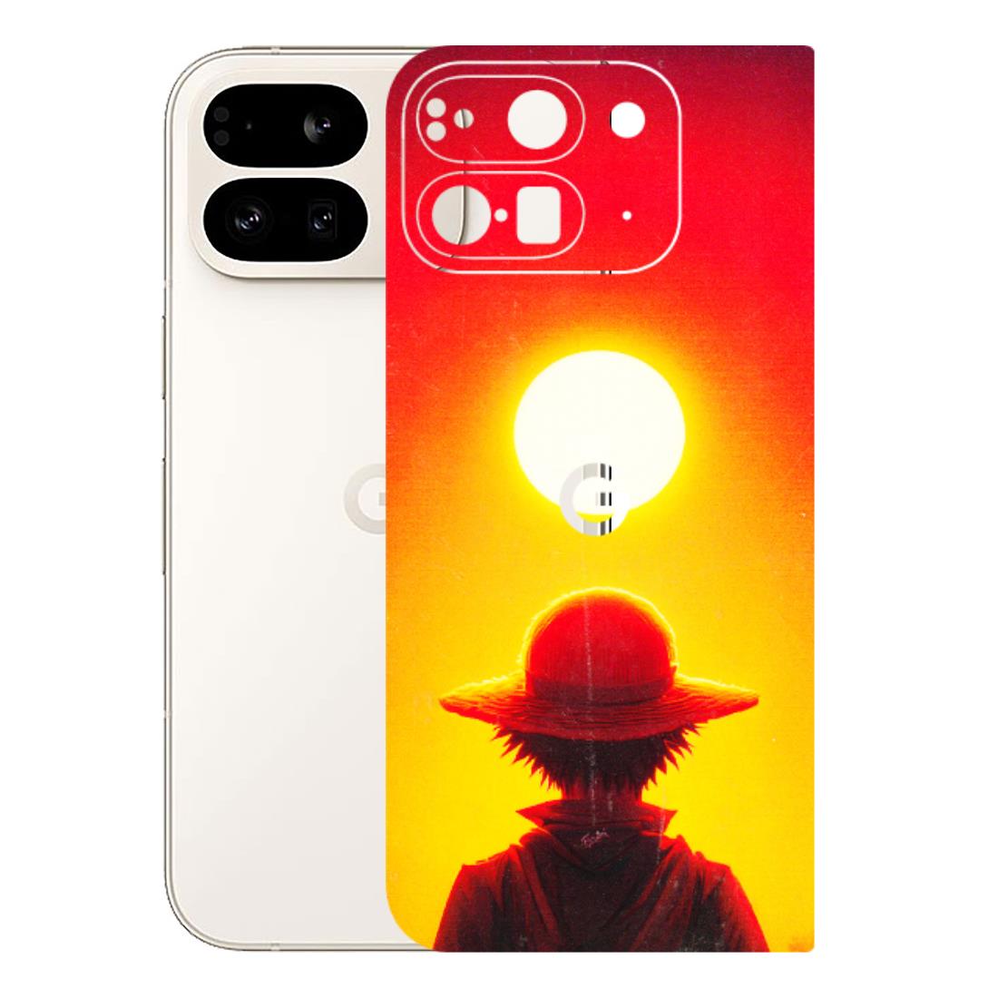 Google Pixel Phone Skins (All Models) - Cool Sunset With Monkey D.Luffy Anime - 3D Embossed Finish (L-329) Google Pixel 9 PRO FOLD