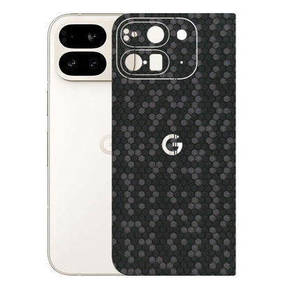 Google Pixel Phone Skins (All Models) - Black Grey Honeycomb Sober - 3D Embossed Finish (L-85) Google Pixel 9 PRO FOLD
