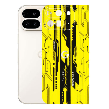 Google Pixel Phone Skins (All Models) - Yellow Cyberpunk - 3D Embossed Finish (L-93) Google Pixel 9 PRO FOLD