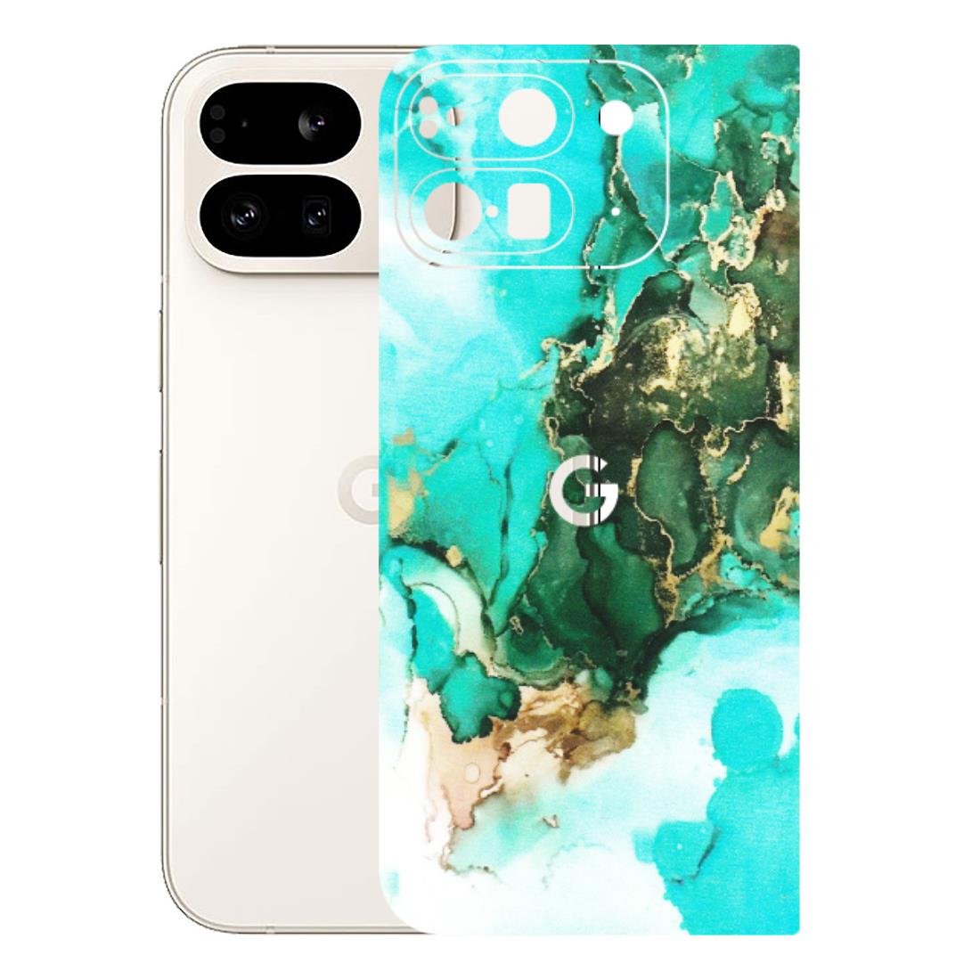 Google Pixel Phone Skins (All Models) - The Blue Gold Marble - Matte Finish (M-124) Google Pixel 9 PRO FOLD