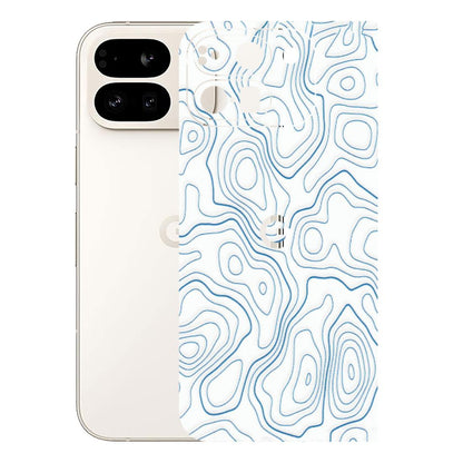 Google Pixel Phone Skins (All Models) - Blue And White Swirls - Matte Finish (M-139) Google Pixel 9 PRO FOLD